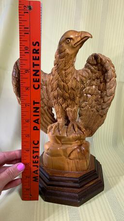 Carved Wooden Eagle Statue