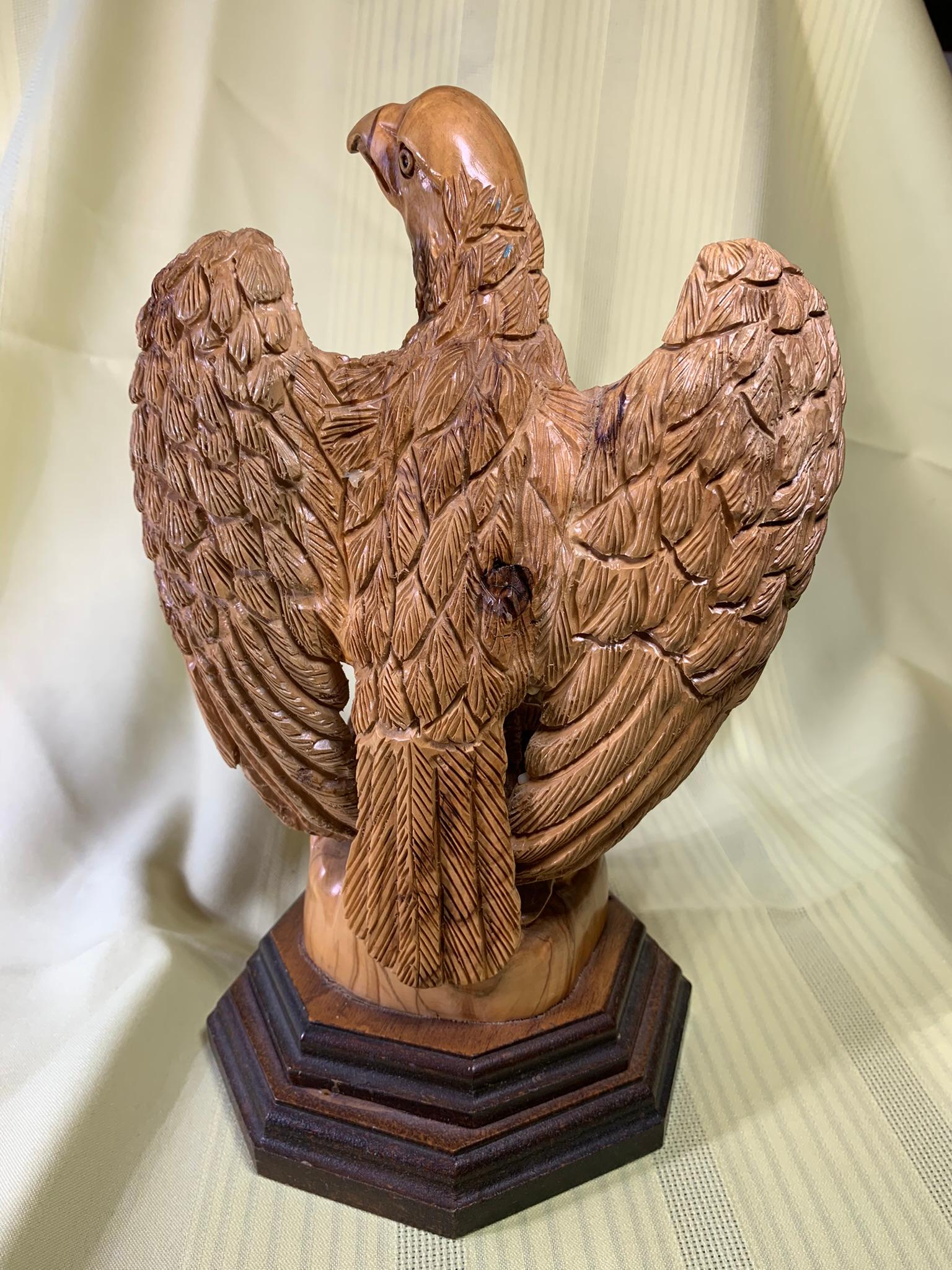 Carved Wooden Eagle Statue