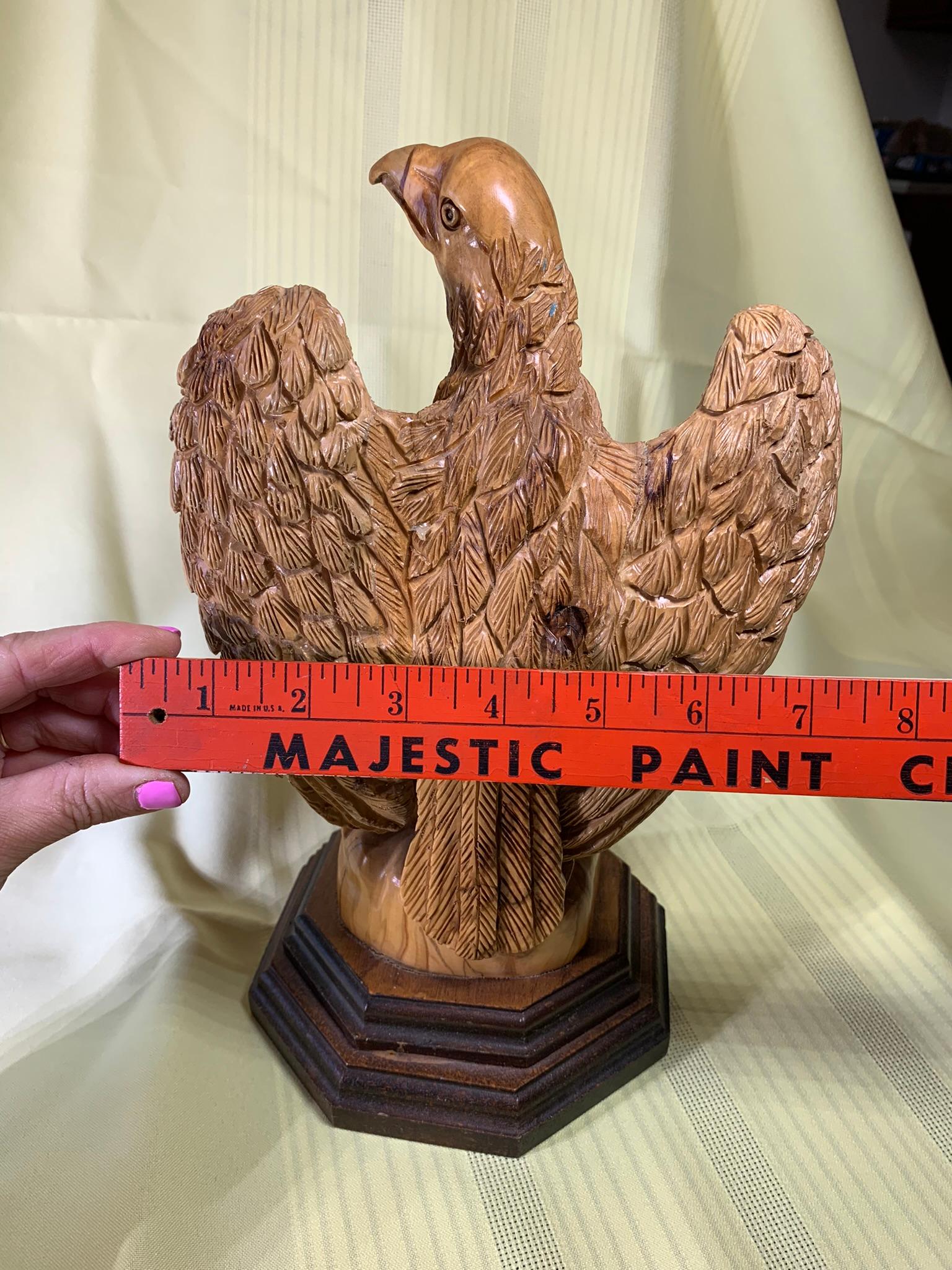 Carved Wooden Eagle Statue