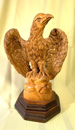 Carved Wooden Eagle Statue