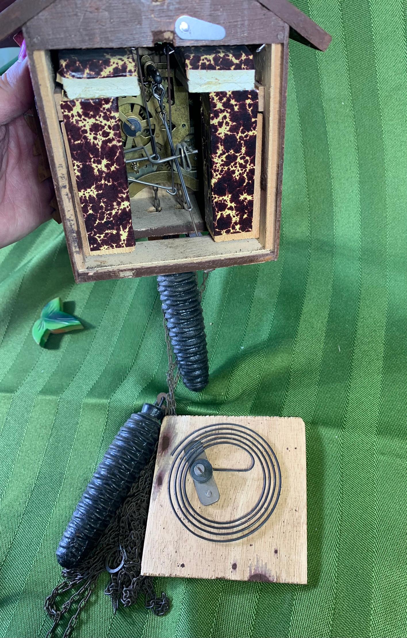 German Made Small Coo Coo Clock.  Missing a Leaf