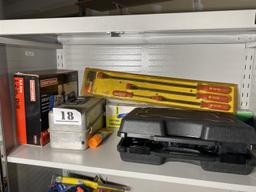 Shelf lot of assorted tools