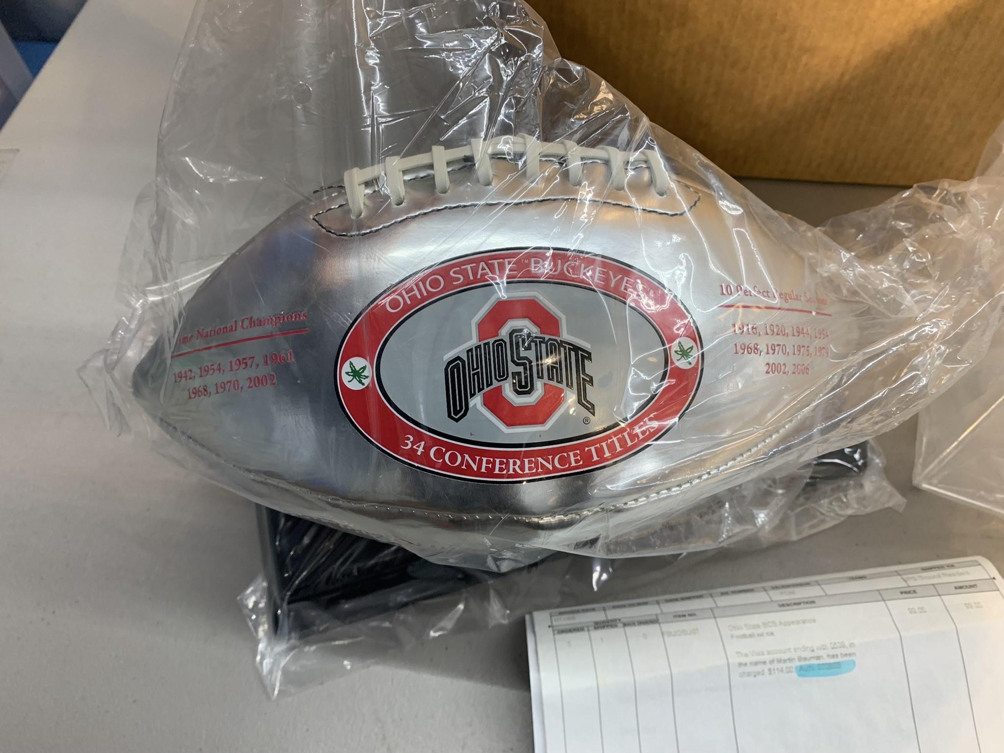 Nikco Sports Memorabilia Limited Edition Ohio State Buckeyes Silver Football