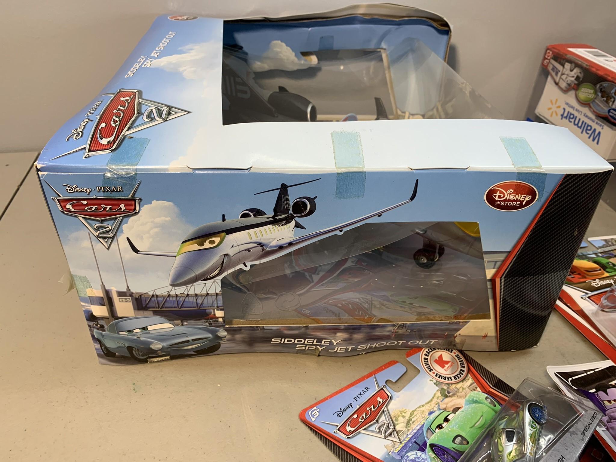 Group of Disney Pixar Cars including Siddeley Spy Jet Shoot Out Plane