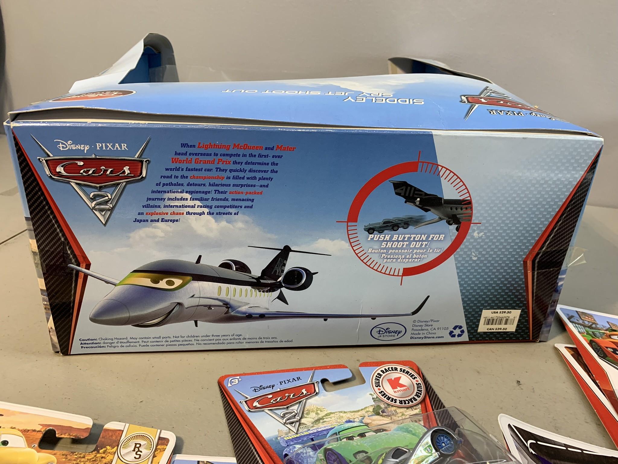 Group of Disney Pixar Cars including Siddeley Spy Jet Shoot Out Plane