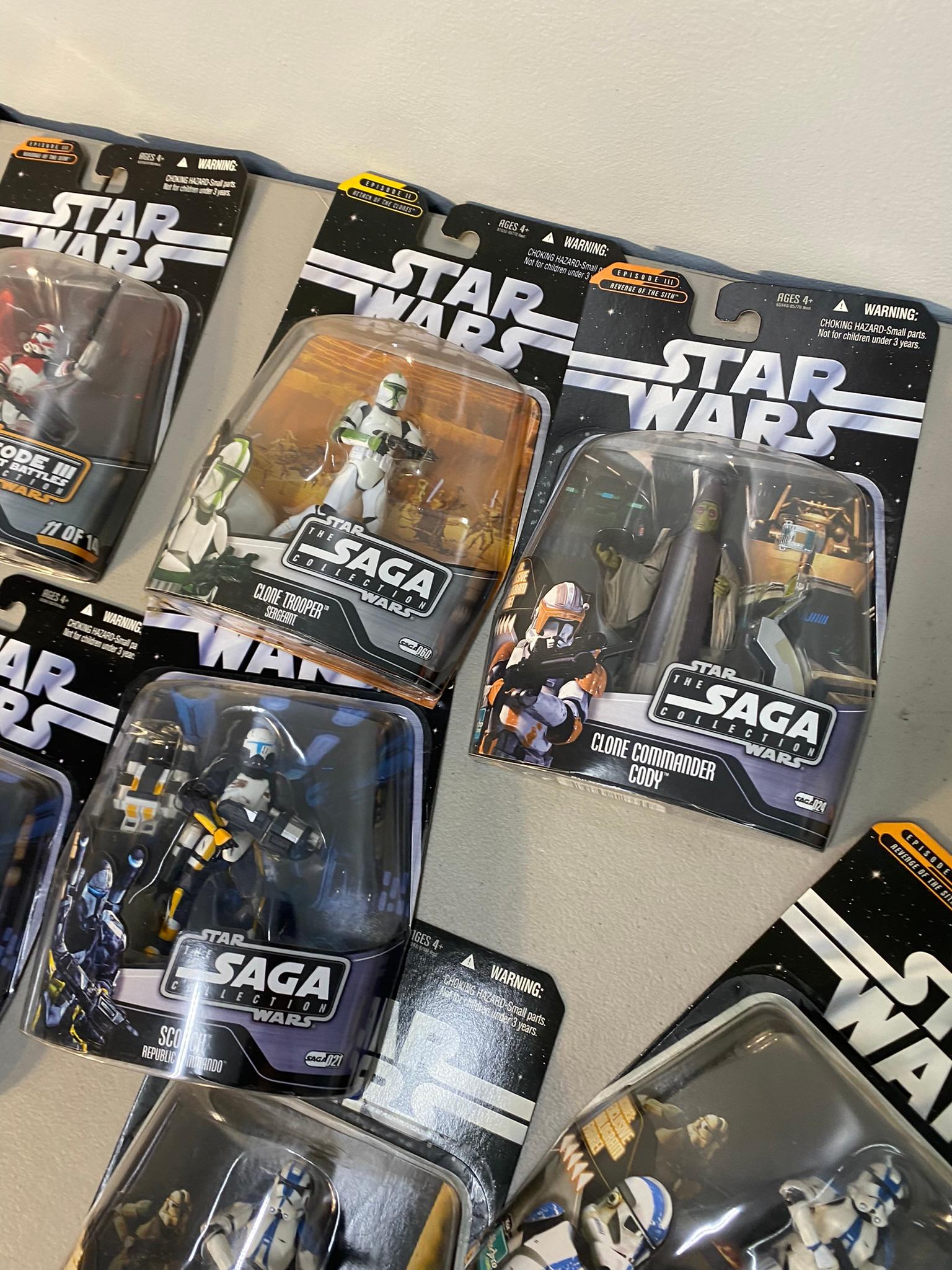 Large Lot of Star Wars Action Figures in Packaging