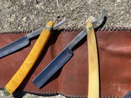 Antique Straight Razors and Barbers Scissors