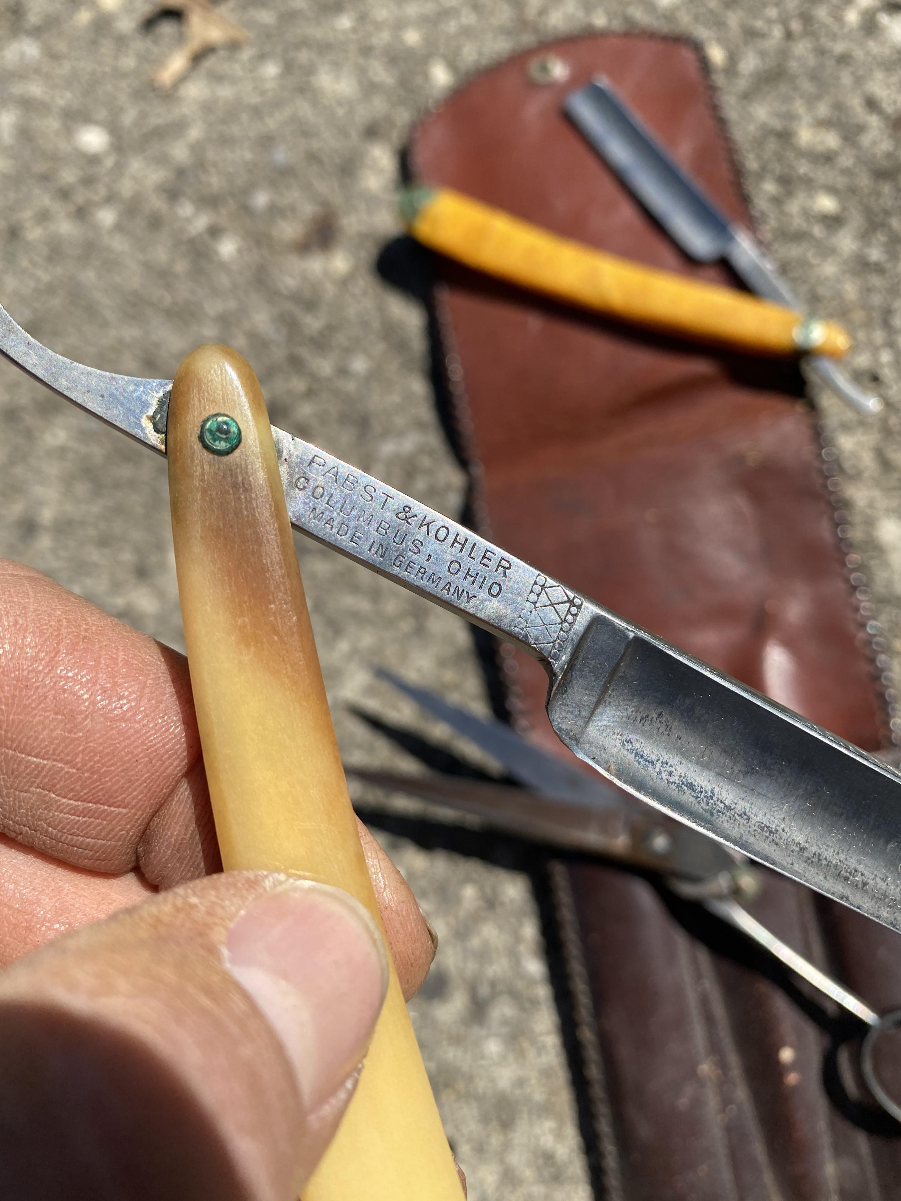 Antique Straight Razors and Barbers Scissors