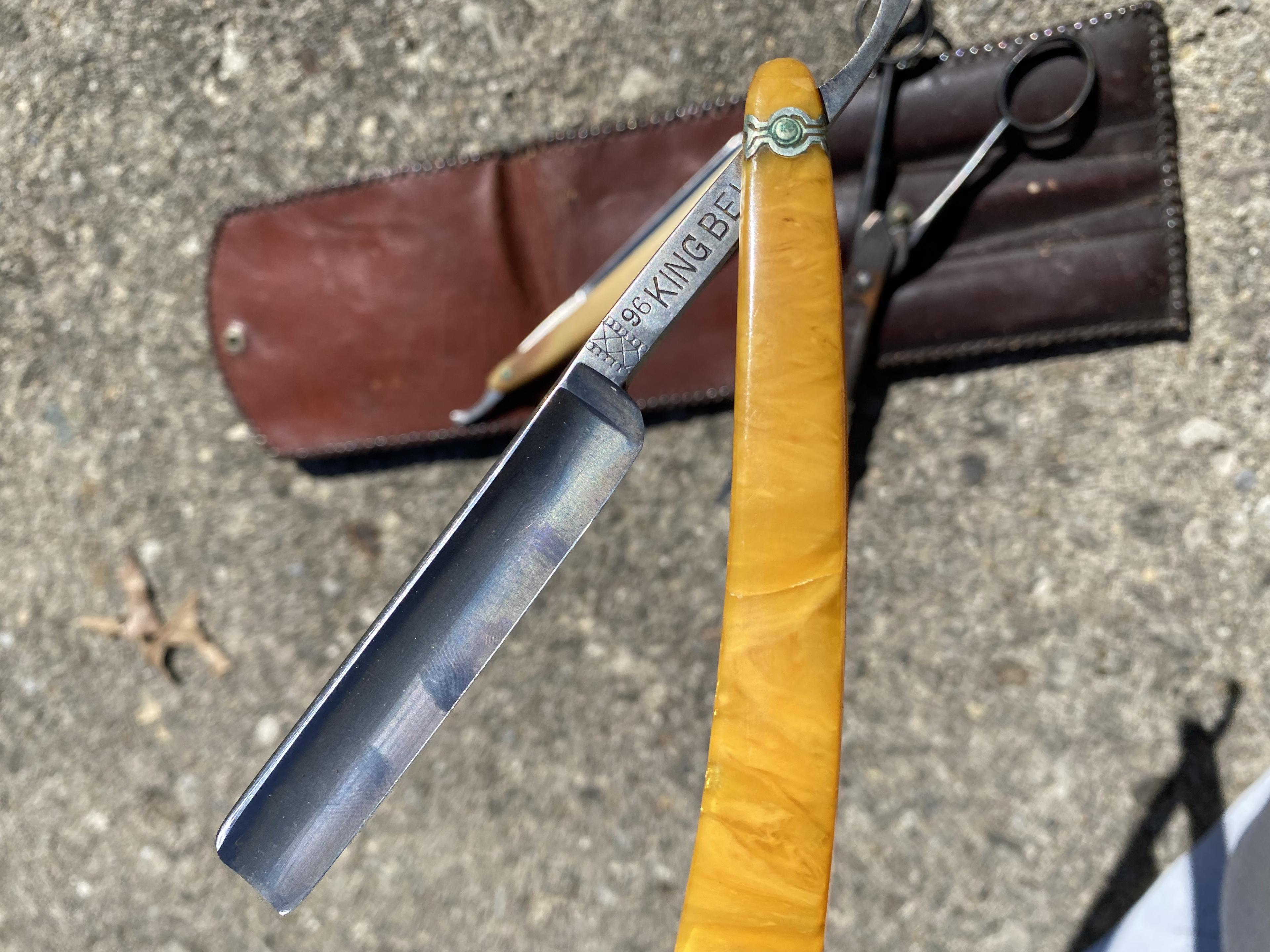 Antique Straight Razors and Barbers Scissors