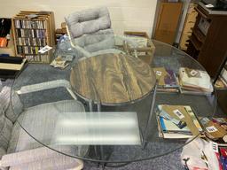 Retro Glass Top Table with Two Chairs