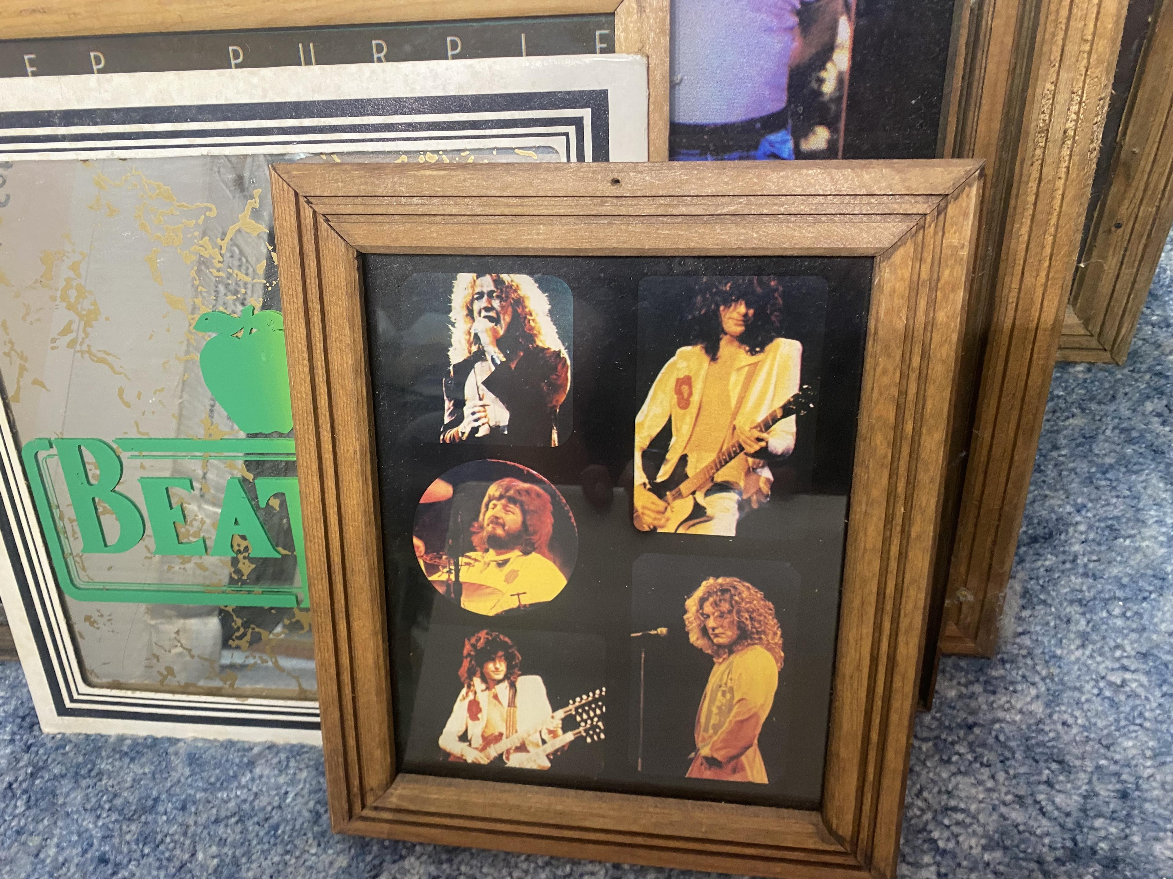 Group Lot of Vintage Led Zeppelin, Beatles etc Movie Posters, Mirrors