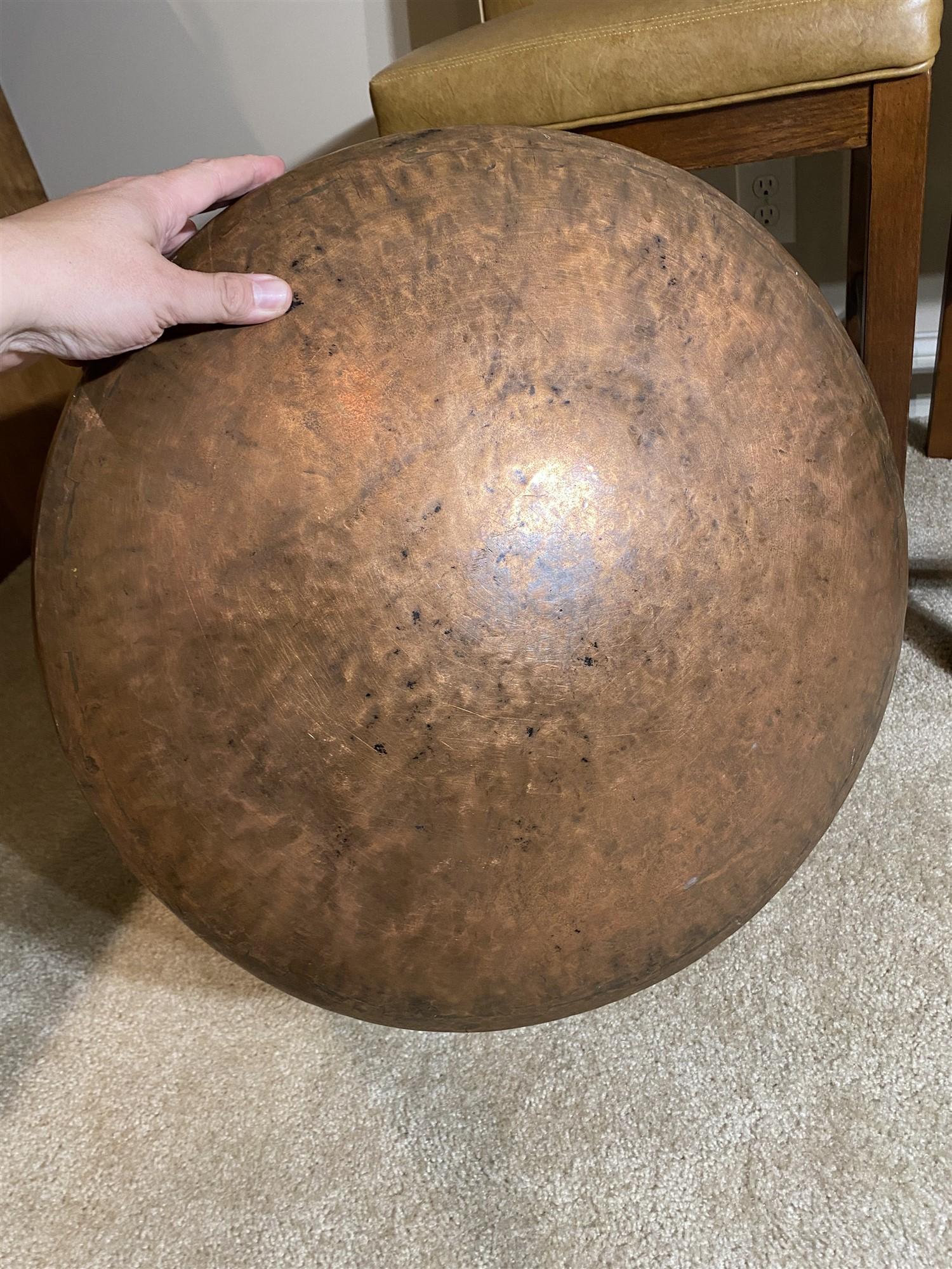 Large Antique Copper Apple Butter Kettle