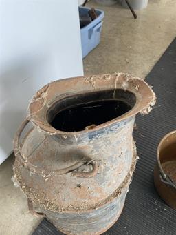 Antique Cream Can and Copper Bucket