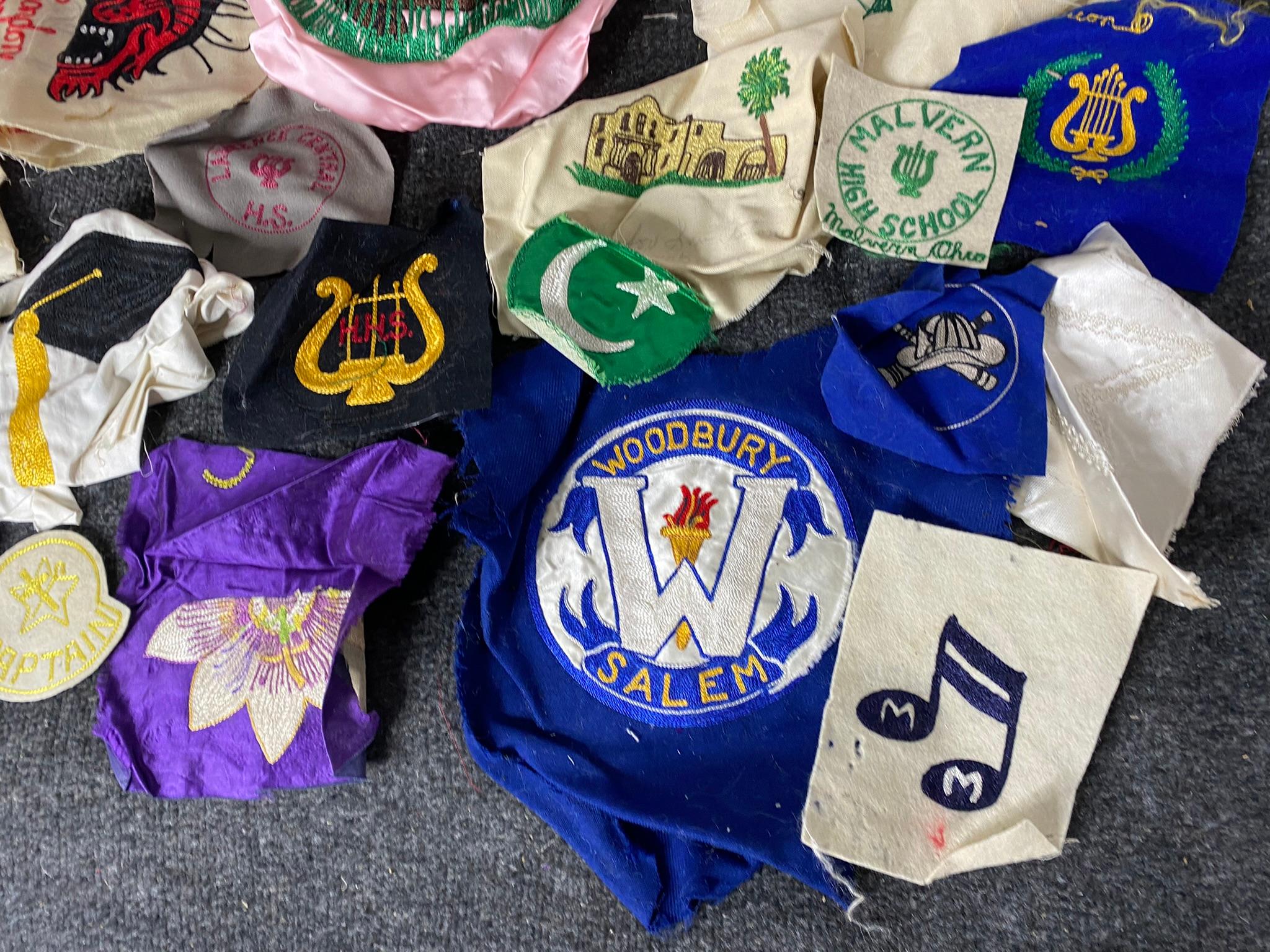 Group Lot CE Ward Factory Fraternal, School Patches etc