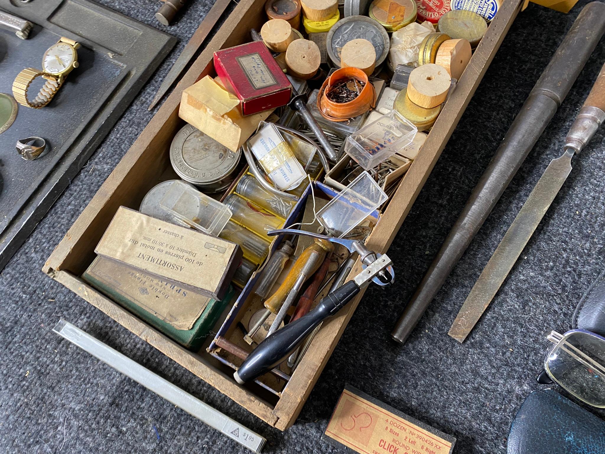 Large Lot Assorted Watch Making Parts, Watches Etc.