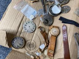 Large Lot Assorted Watch Making Parts, Watches, Bands Etc.