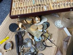 Large Lot Assorted Watch Making Parts, Watches, Bands Etc.