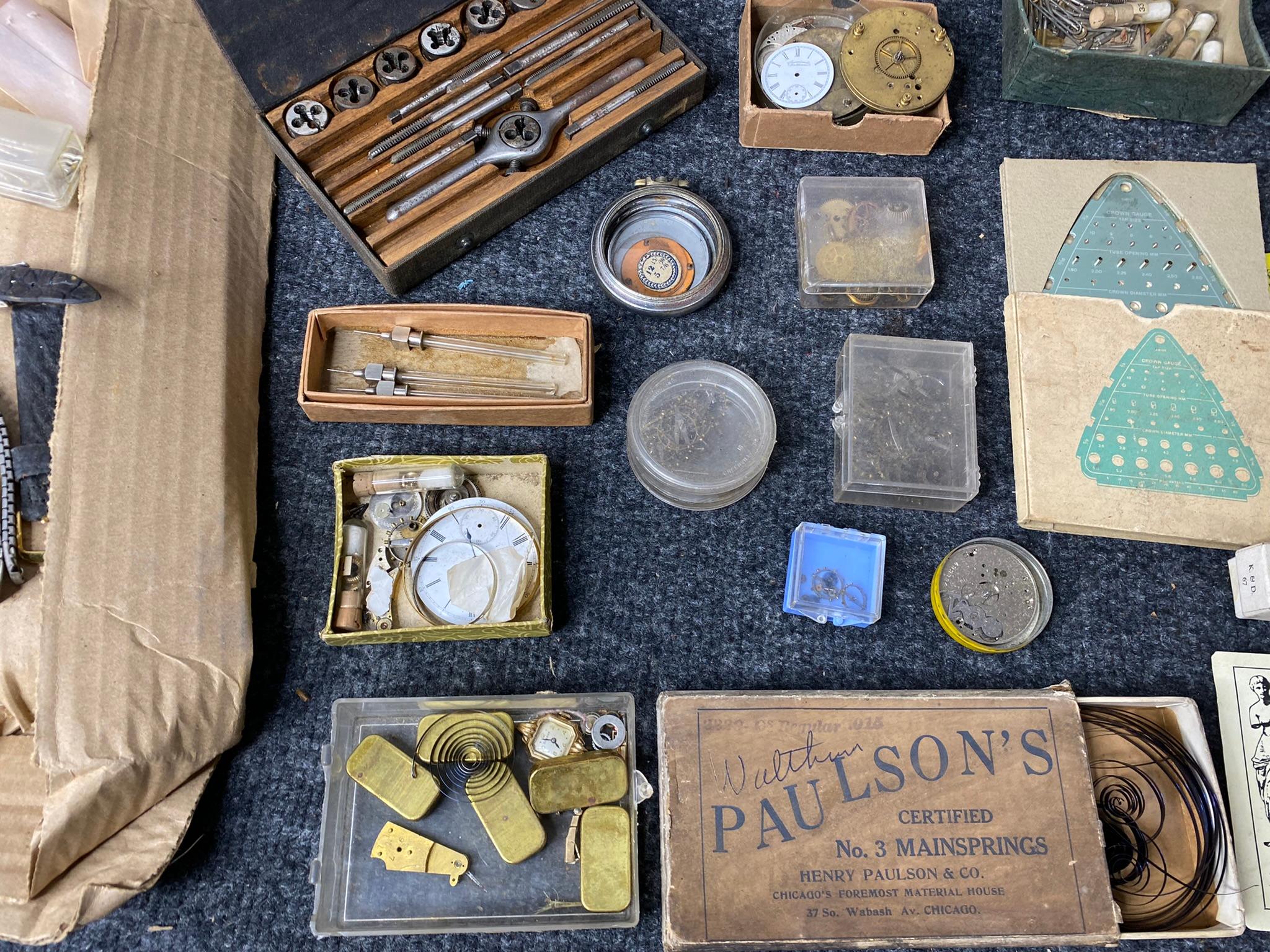 Large Lot Assorted Watch Making Parts, Watches, Bands Etc.