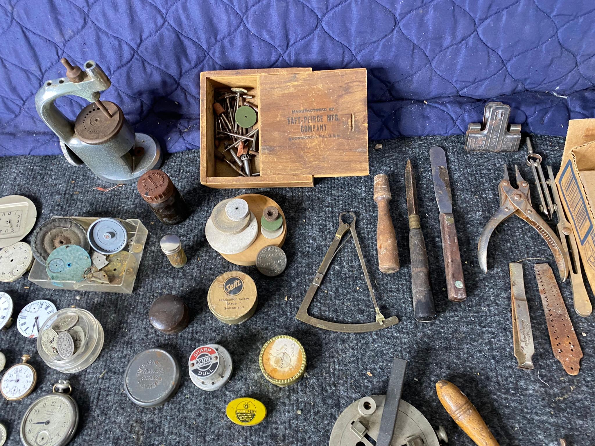 Large Lot Assorted Watch Making Parts, Watches, Bands Etc.