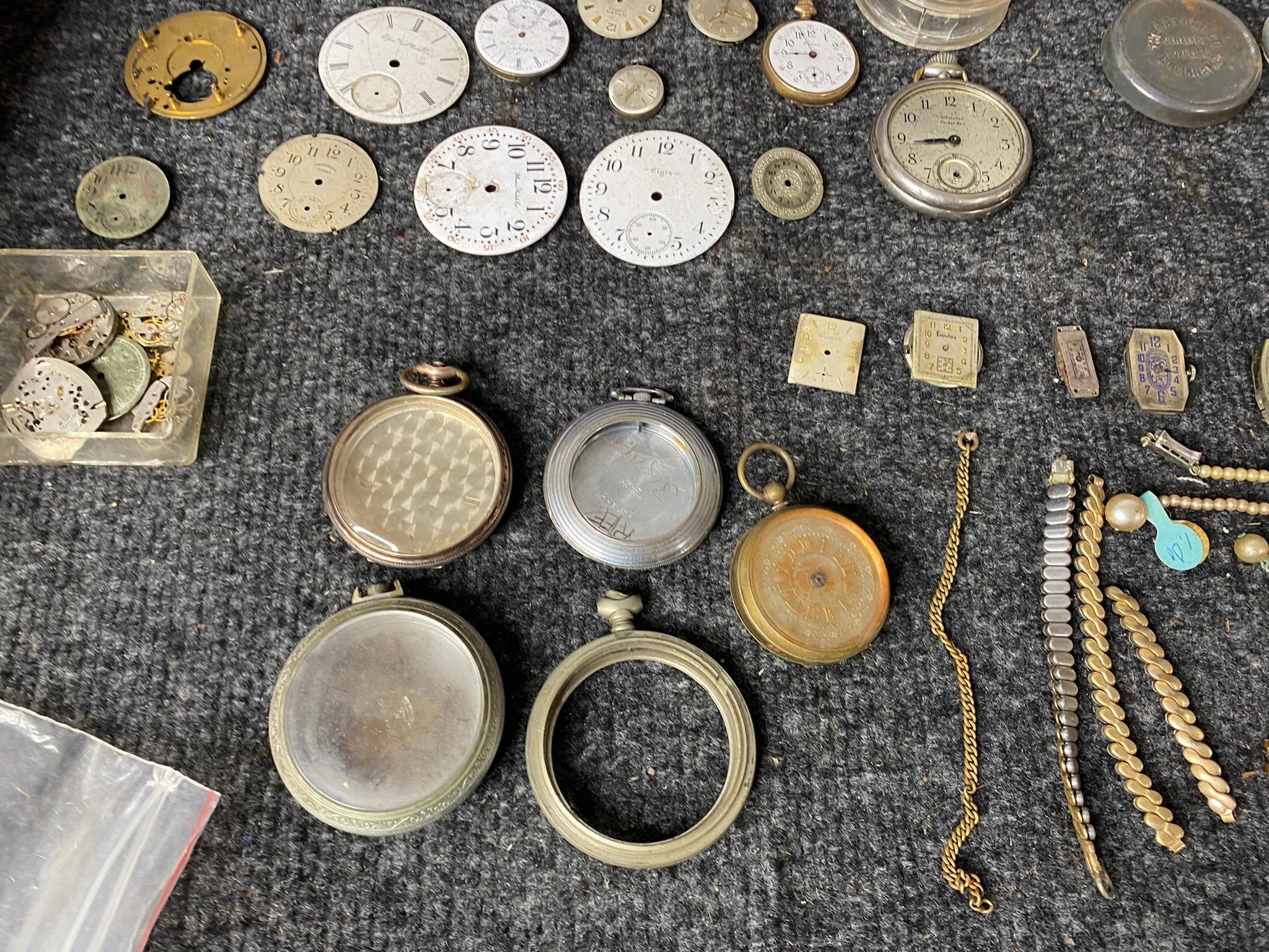 Large Lot Assorted Watch Making Parts, Watches, Bands Etc.