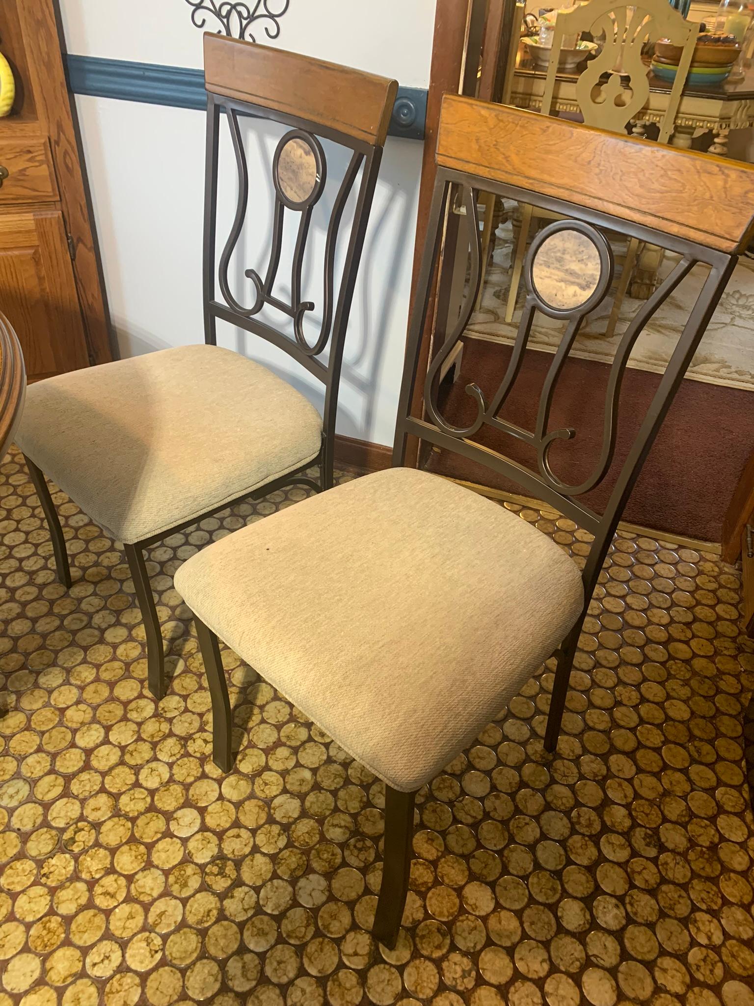 Faux Marble Top Table with 4 Chairs