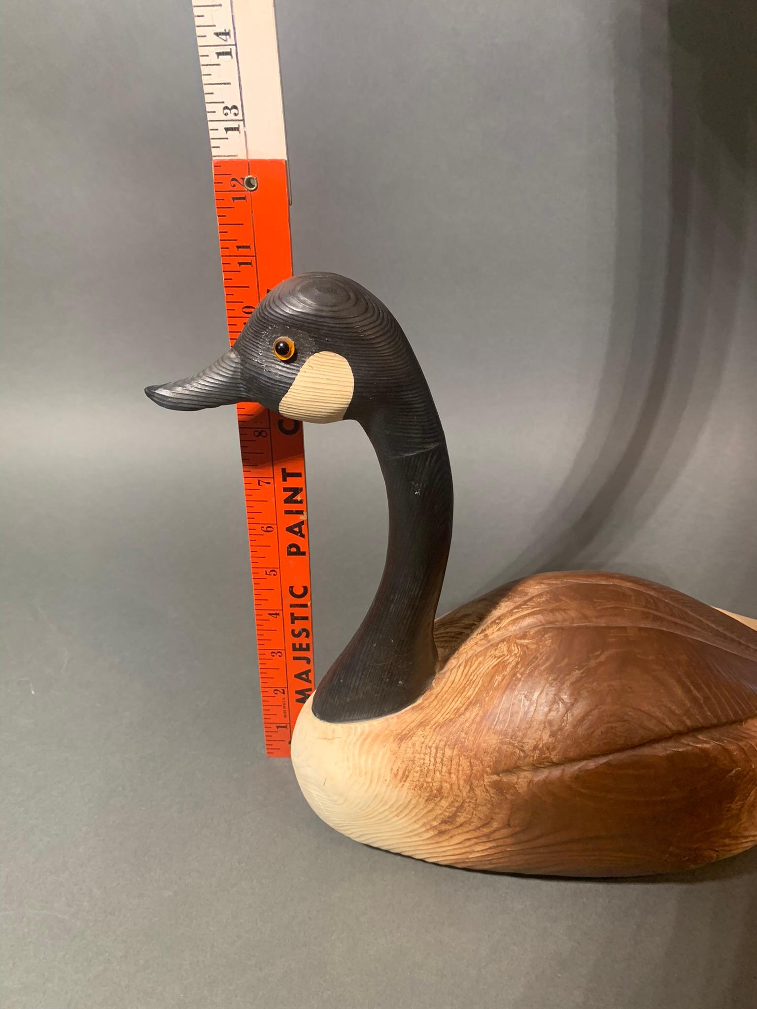 Wooden Goose with Stamp & Signed.  See Photos