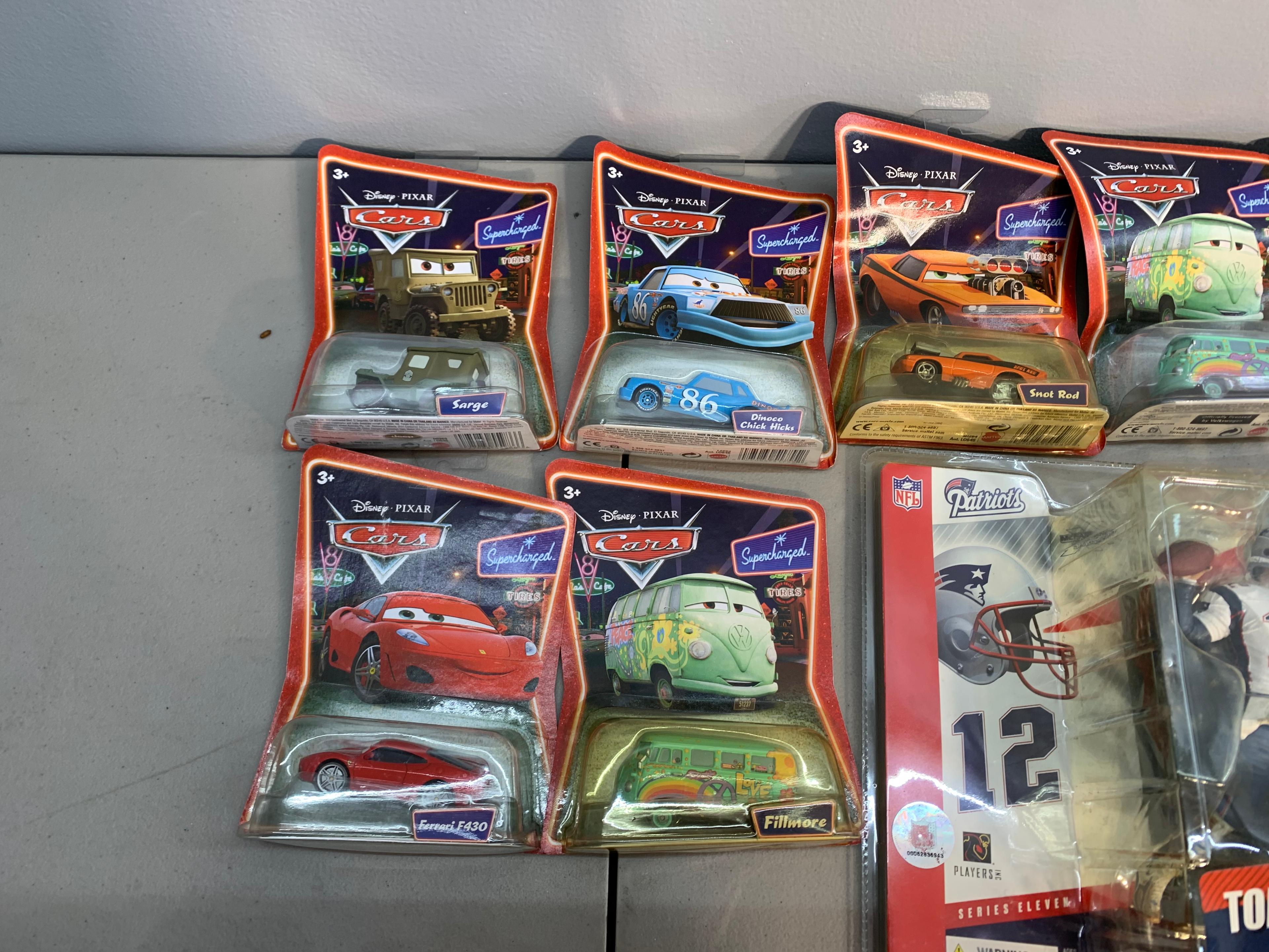 Group of Disney Pixar Cars, Hot Wheels, Star Wars Figure and NFL Action Figures