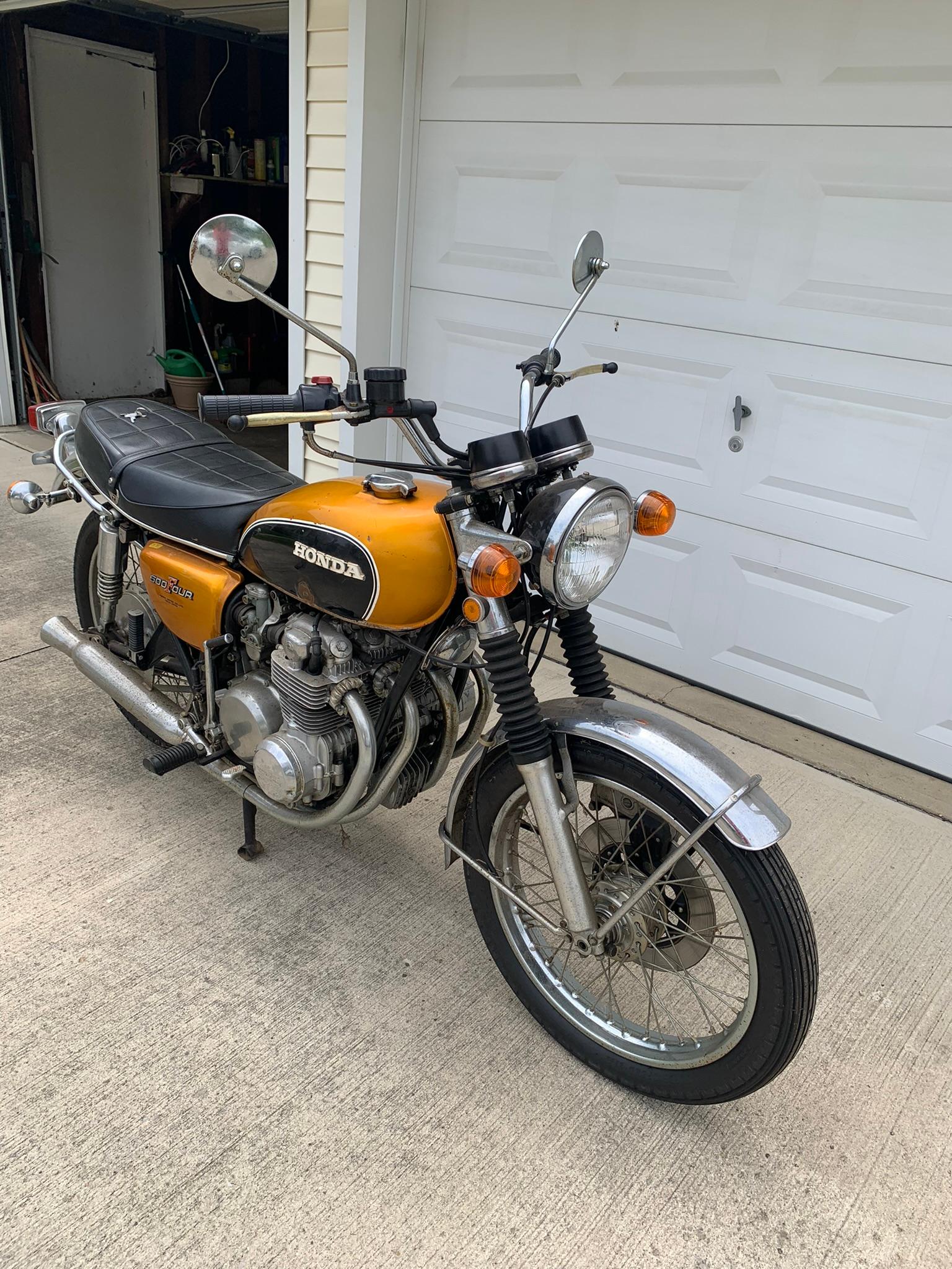 1972 Honda 500 Four, Very Clean, One Owner. Very Low Miles  3147.4