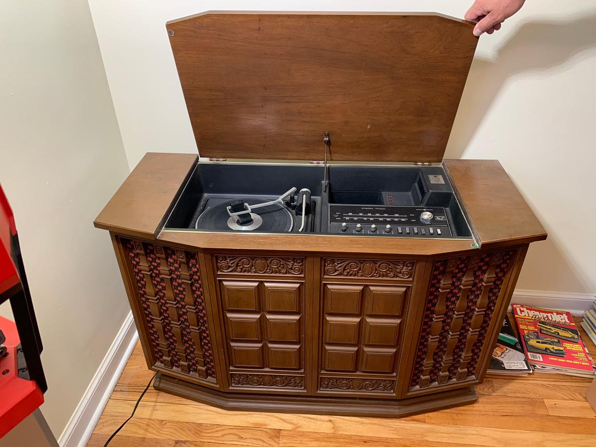 General Electric Console Stereo with 8 track & Turntable.  Model G965h