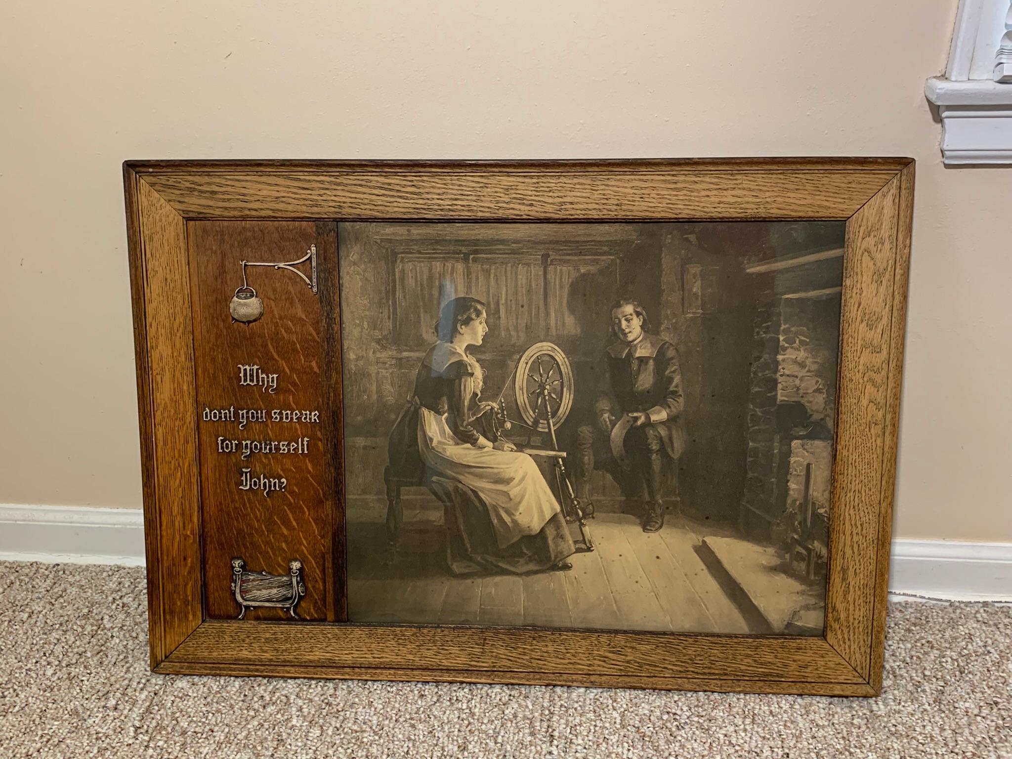 Corner Curio Cabinet, Doll, Framed Prints, The Courtship of Miles Standish