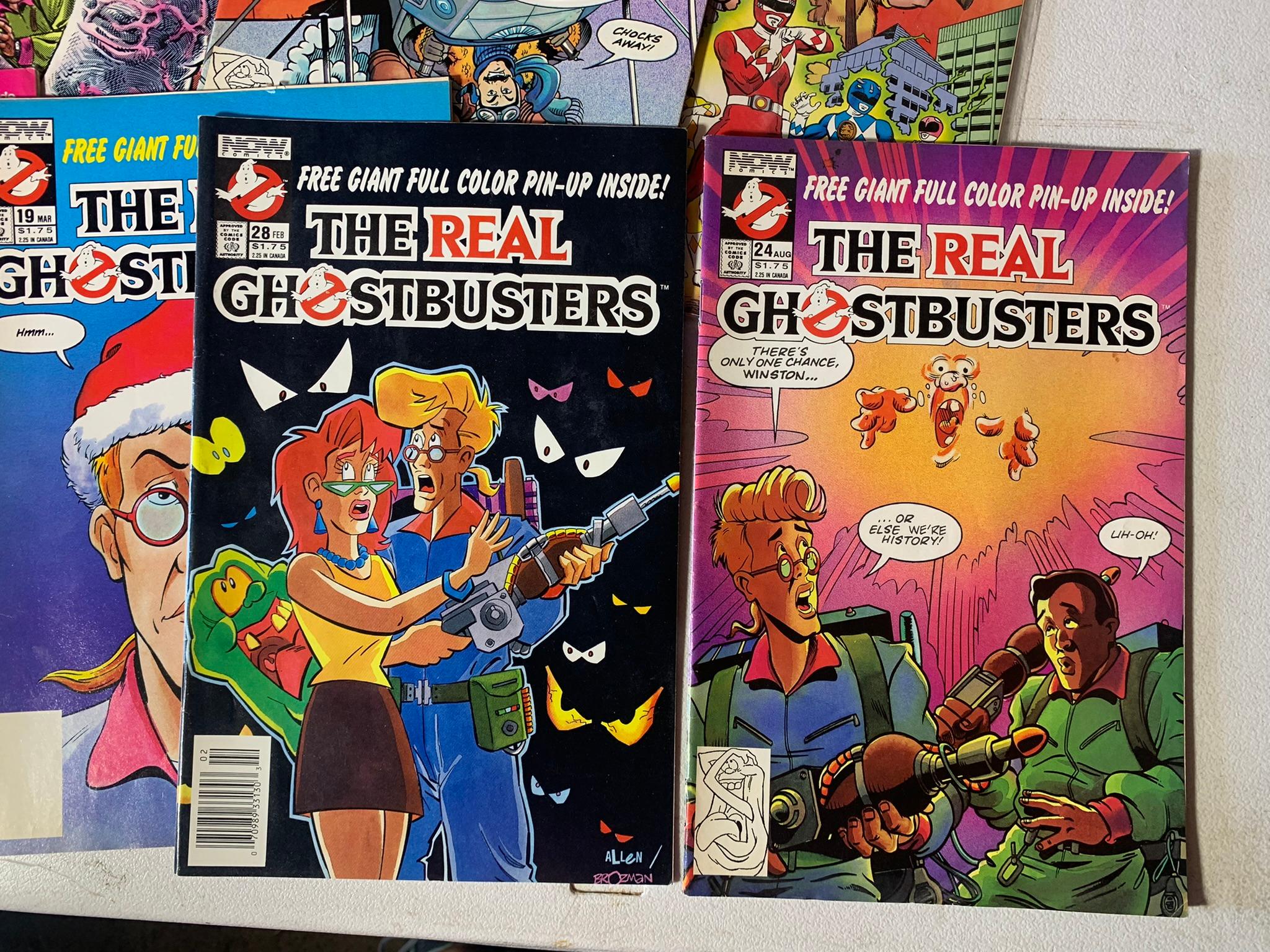 Great Group of Vintage Comic Books - The Real Ghostbusters, X-Men, Power Rangers, Hulk