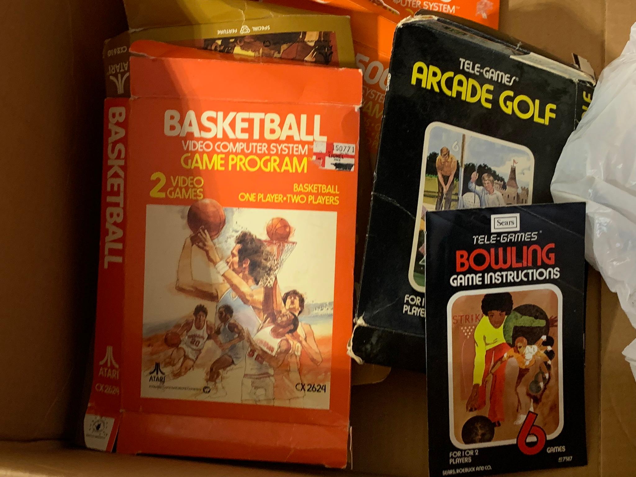 Vintage Atari, Atari Games & Empty Game Sleeve Covers