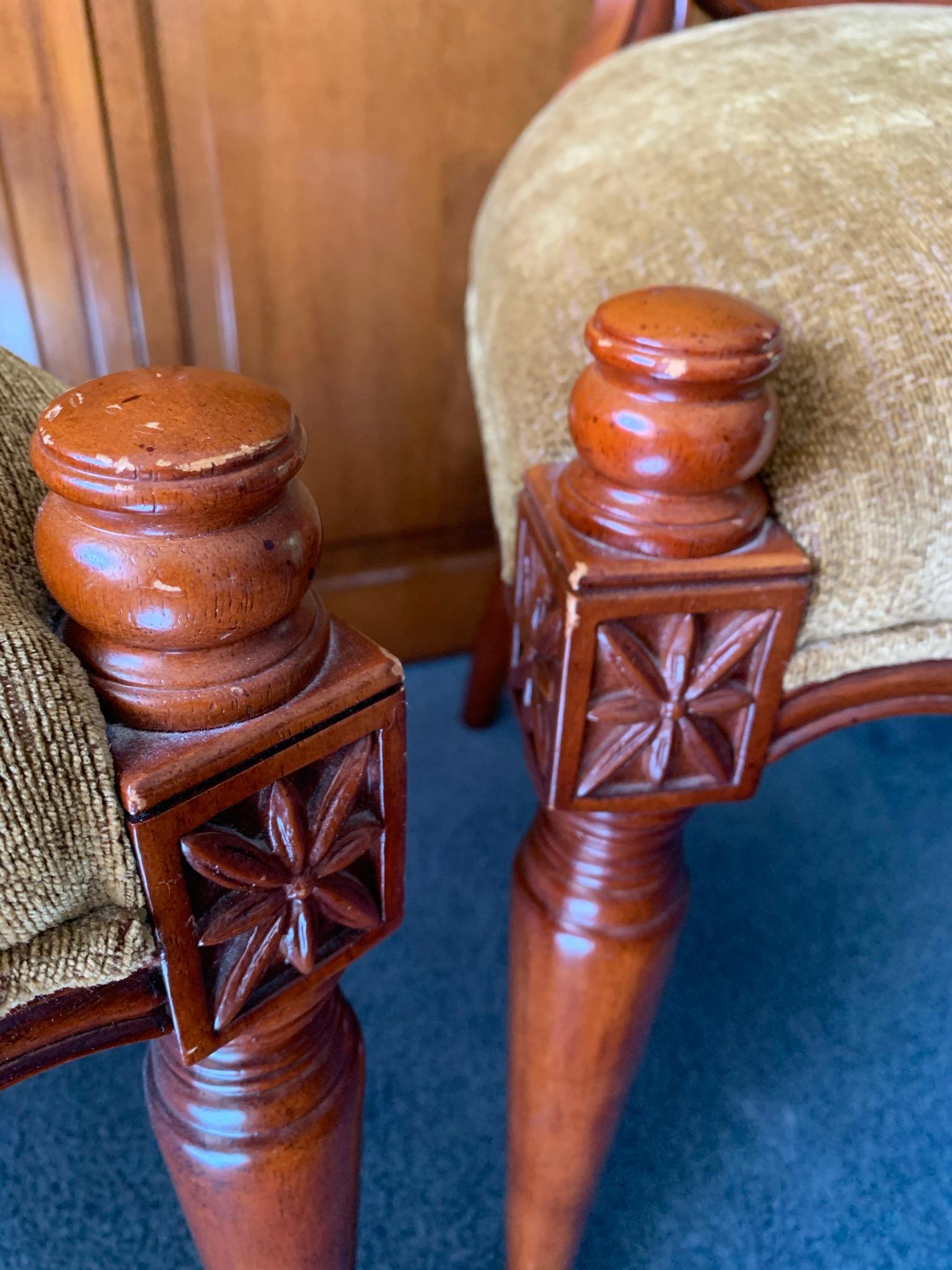 Two Bombay Company Chairs and Ottoman