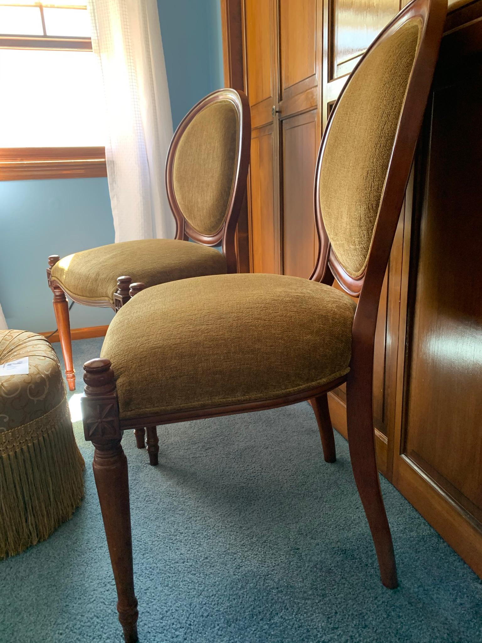 Two Bombay Company Chairs and Ottoman