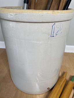 12 gallon Crock with Lid, Canes, Vintage Kitchen and More