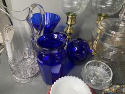 Table Lot of Vintage  Glassware and More