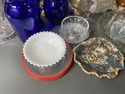Table Lot of Vintage  Glassware and More
