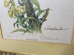 2 Vintage Signed Bird Prints