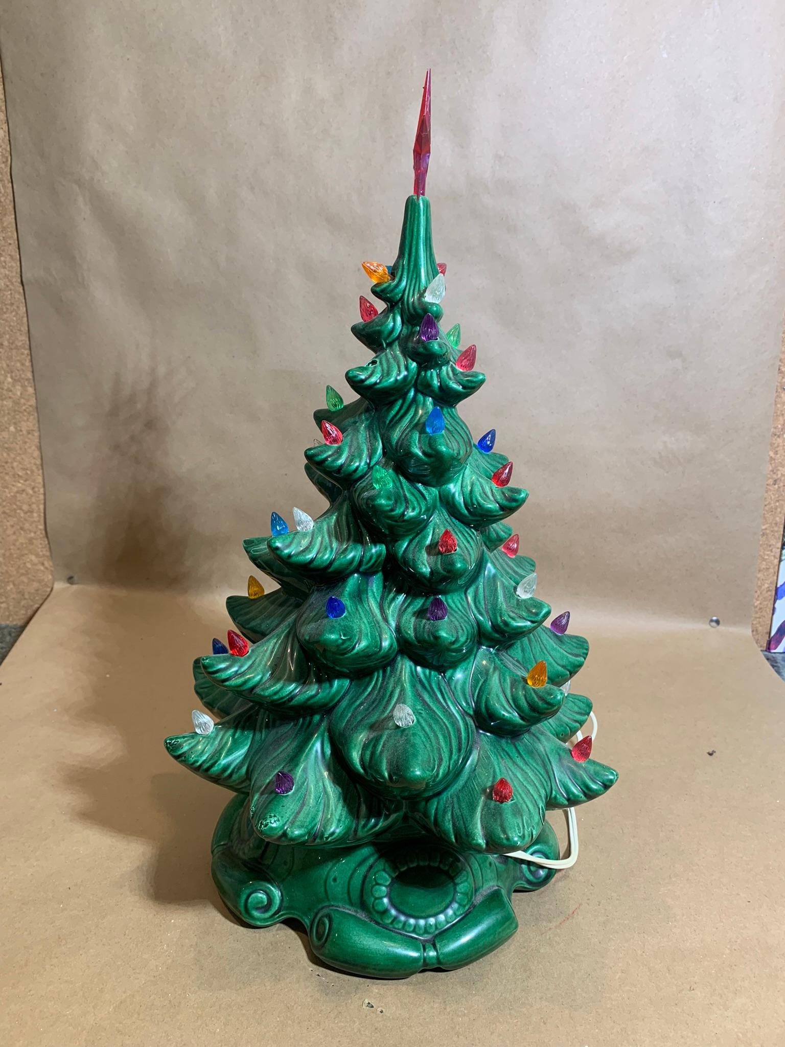 Vintage Ceramic Light Up Christmas Tree