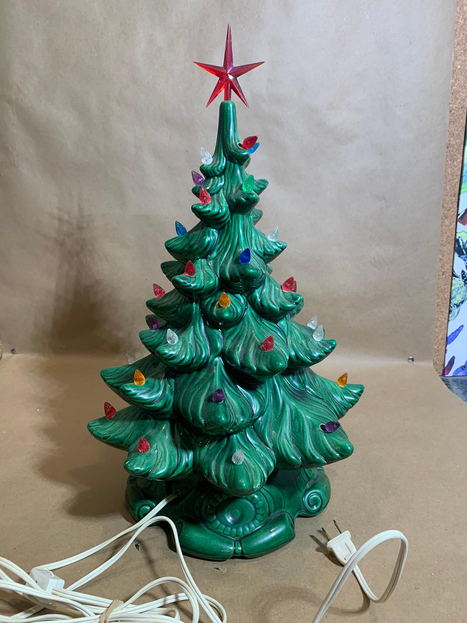 Vintage Ceramic Light Up Christmas Tree