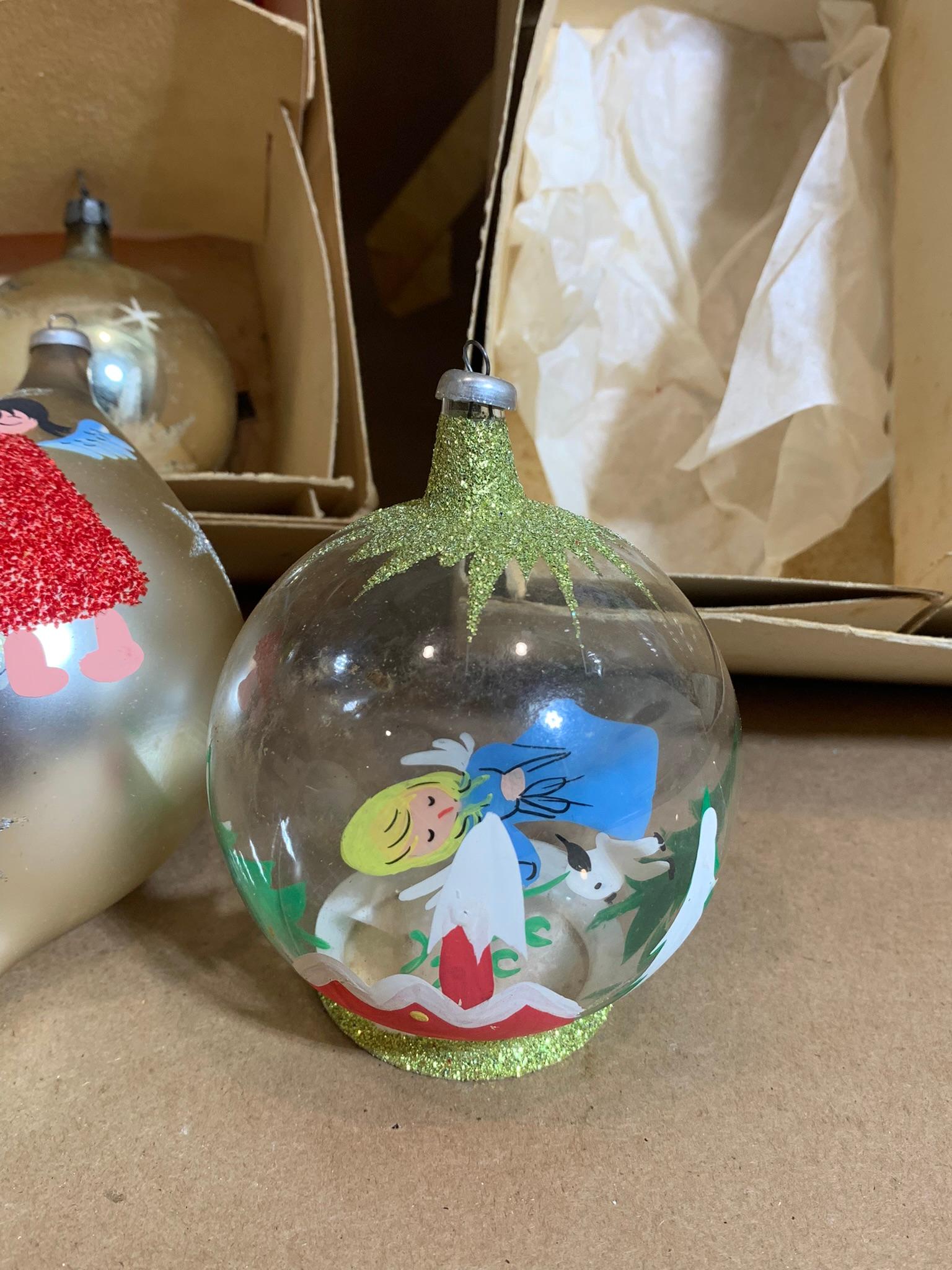 Vintage Christmas Ornaments some Hand Painted