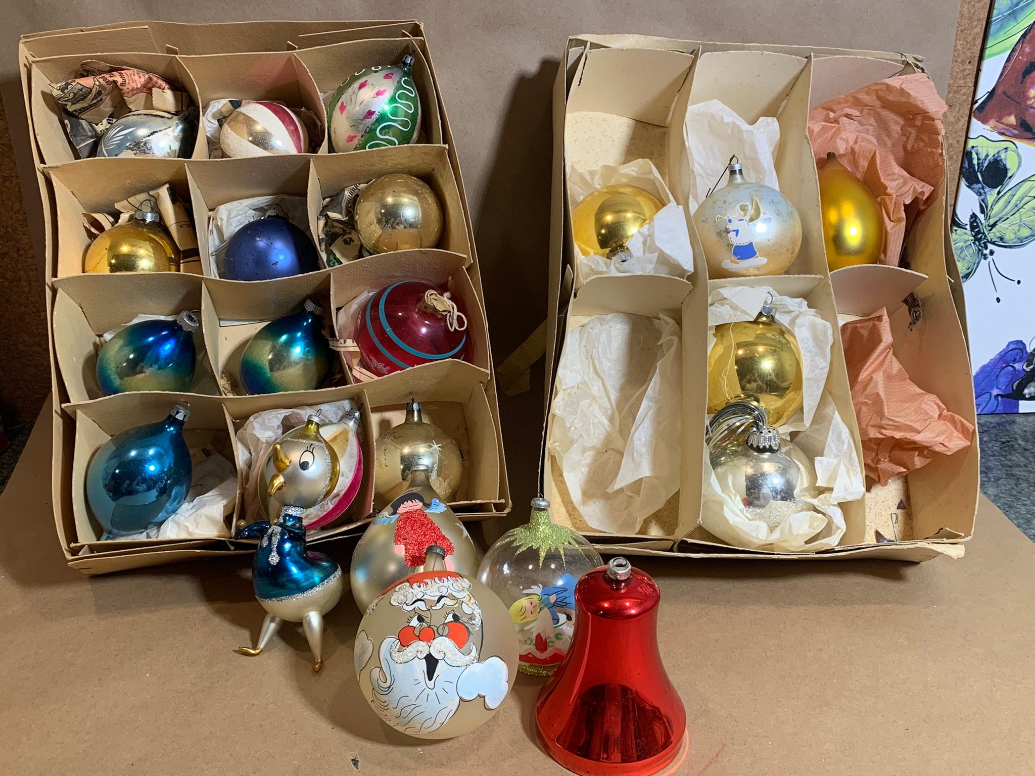 Vintage Christmas Ornaments some Hand Painted