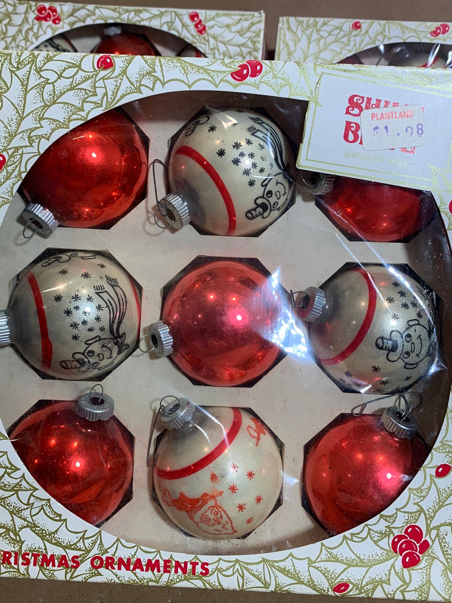 Great Group of Vintage Shiny Brite Ornaments (Buckeye Colors)