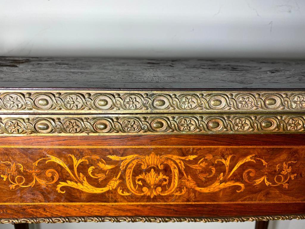 Louis IV Style Antique Marquetry Inlaid Card Table