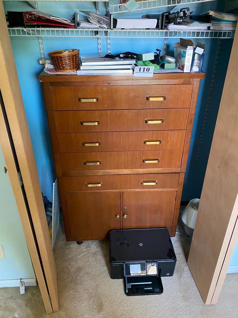 Closet Contents Lot including Mid Century Dresser