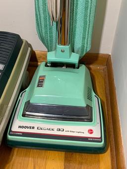 Vintage Hoover Decade 80 with Edge Lighting & L.E Electrolux Vacuums