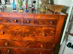 Large Antique Empire Dresser w/Flamed Mahogany