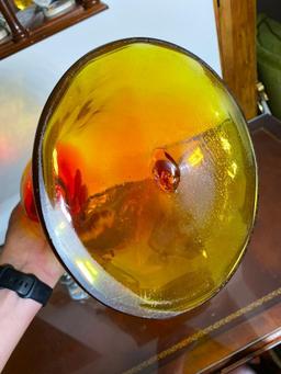Large Vintage Amberina Blenko Glass Decanter