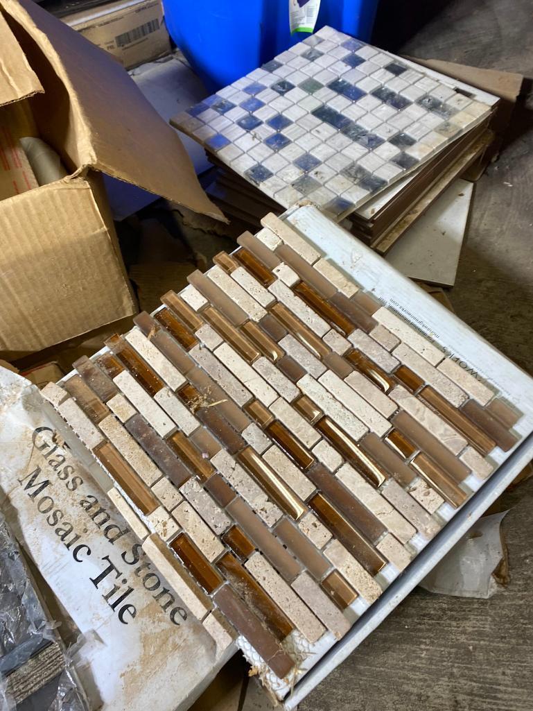 Group lot of assorted tile including mosaic