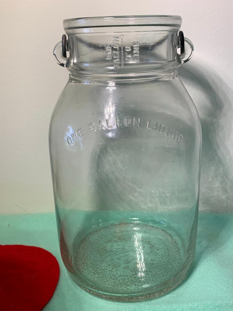 Vintage Horlicks Malted Milk Jar, Racine Wisconsin Bottle, Milk Bottle Caps & One Gallon Glass Jar